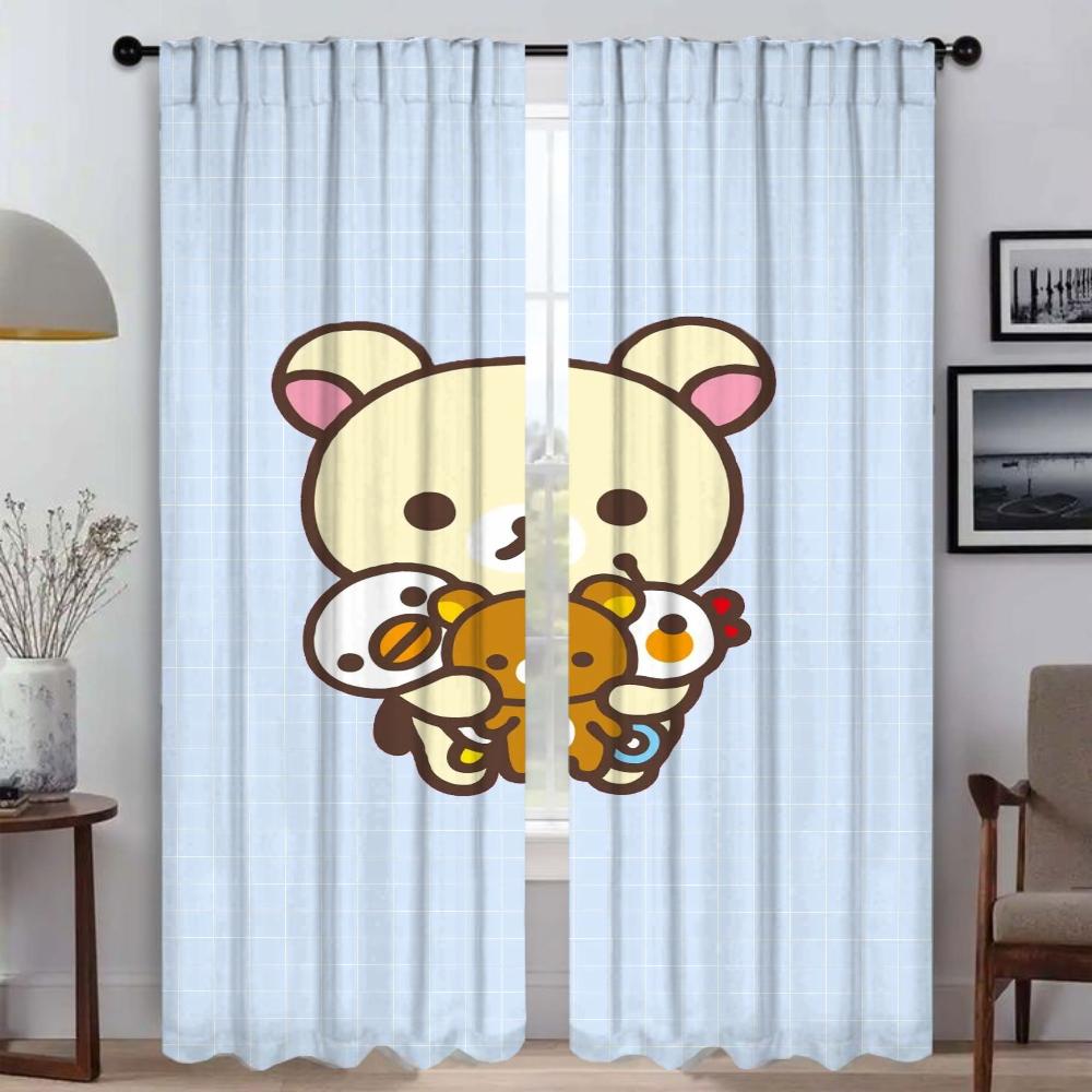 Kitchen Curtains for Bedroom Rilakkumas Partition Blinds Home Interior Curtains for Living Room Halloween Decoration Shades