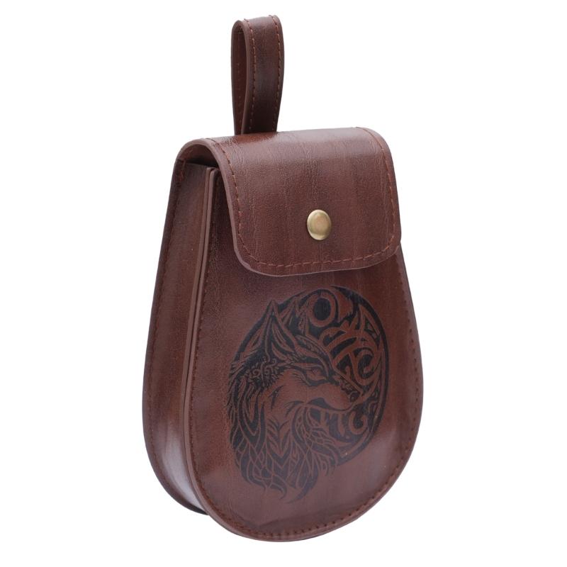 Halloween Medieval Leather Waist Belt Medieval Arm Bracer Medieval Waist Pack for Men Halloween Dress up