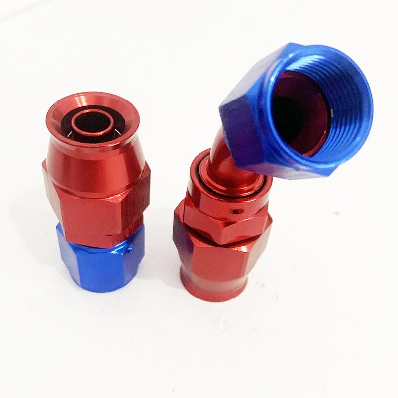 HQ PTFE Universal AN4/AN6/AN8/AN10/AN12 Straight 0°/45°/90/180° Degree Oil Fuel Swivel Hose End Fitting Oil Hose End Adaptor Kit