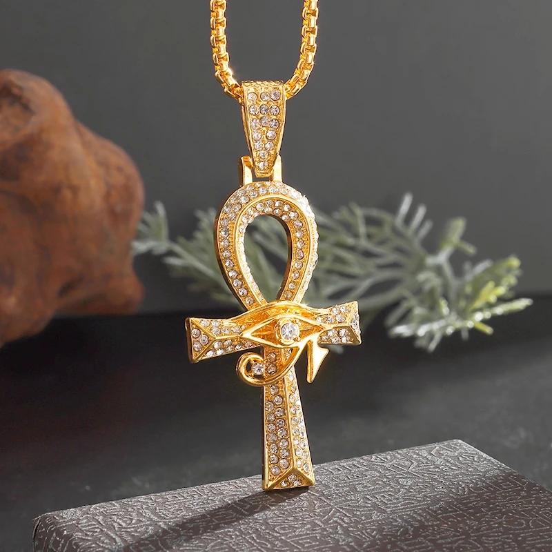 Exquisite Cross Studded Zircon Pendant Necklace for Women Fashion Glamor Wedding Jewelry