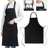 Oil Resistant Household Waterproof Apron Solid Color Unisex Work Clothes Durable Pocket Apron  Home