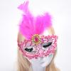 Mian Ju Venetian Princess Half-Face Feather Mask with Dragon Applique