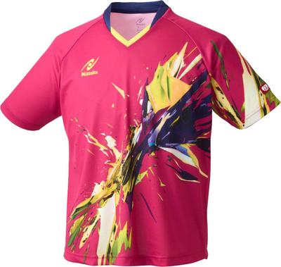 Camiseta Nittaku Tênis de Mesa Jogo Tênis de Mesa Elástica Bright Burst SS, J.T.T.A (Associação Japonesa) Aprovado, Unissex, Absorvente de Umidade,