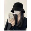 Black fisherman hat for women, oversized design, stylish and sun-protective, bucket hat