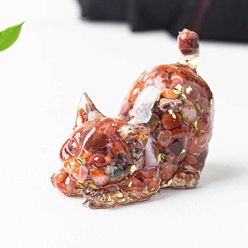 Katze Traditionelle Desktop-Dekoration Wohnaccessoires Tee-Haustier Sammlung Skulptur Handwerk