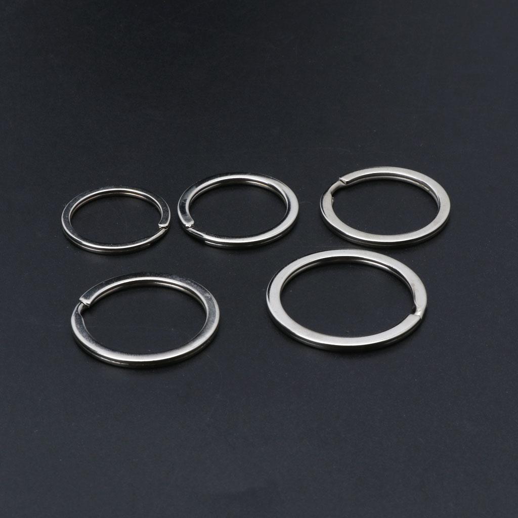 100 Pieces/Set Simple Unisex for Key Holder Metal Round Flat Keyring 25/28/30/35