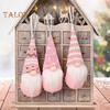 Christmas Hanging Gnome Decorations Plush Gnome Ornaments Handmade Faceless Dwarf Figurine for Tree Wall Fireplace Window Decor