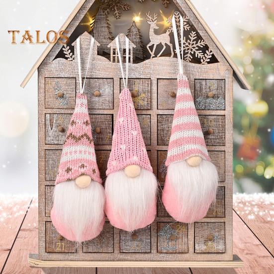 Christmas Hanging Gnome Decorations Plush Gnome Ornaments Handmade Faceless Dwarf Figurine for Tree Wall Fireplace Window Decor