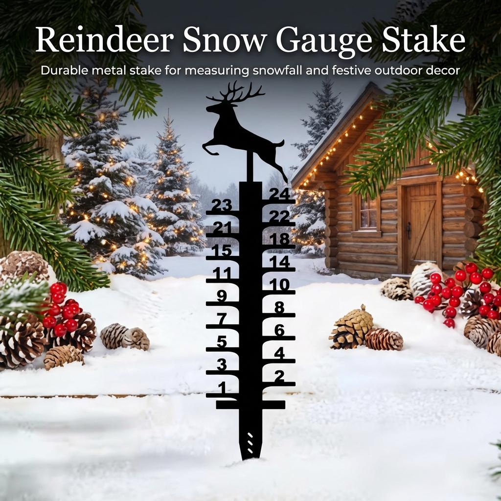 Snow Gauge Metal Outdoor Yard Garden Snow Depth Measurement Tool Rust-proof Durable