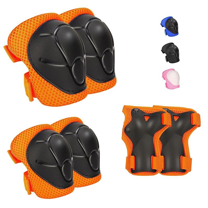 Kids Protective Gear Set - Knee Pads Elbow Pads with Wrist Guards for Ages 3-12 | 3-in-1 Safety Protective Gear for Skating, Cycling, Biking, Roller