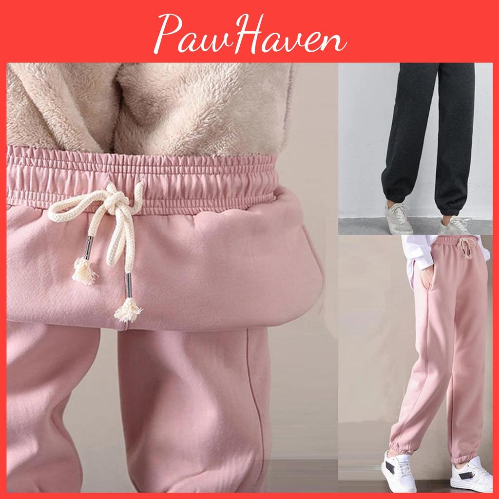 Winter Long Women Warm Fashion Pants Fleece Thick Leggins Solid Plus Size Elastic Casual Sweatpants Harem Pants Casual Pants
