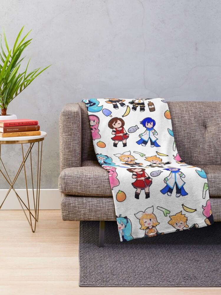 Vocaloid Chibi Chaos Throw Blanket Soft Cozy Plush for Home Comfort and Style 100cmx150cm