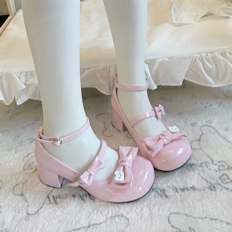 

Милые туфли с круглым носком, мягкие, элегантные, на среднем каблуке, универсальные Мэри Джейн, из маленькой кожи 40 розовый