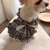 Retro Pet Plaid Strap Skirt Soft Dog Vest Dresses Fashion Pet Clothes  For Puppy Kittens