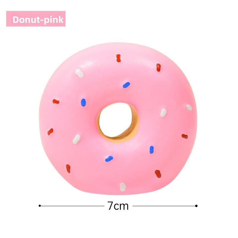 

Pet Latex Toy Doughnut That Makes Sounds. Multi-color Realistic Doughnut Sound-making Little Dog Toy. рожевий