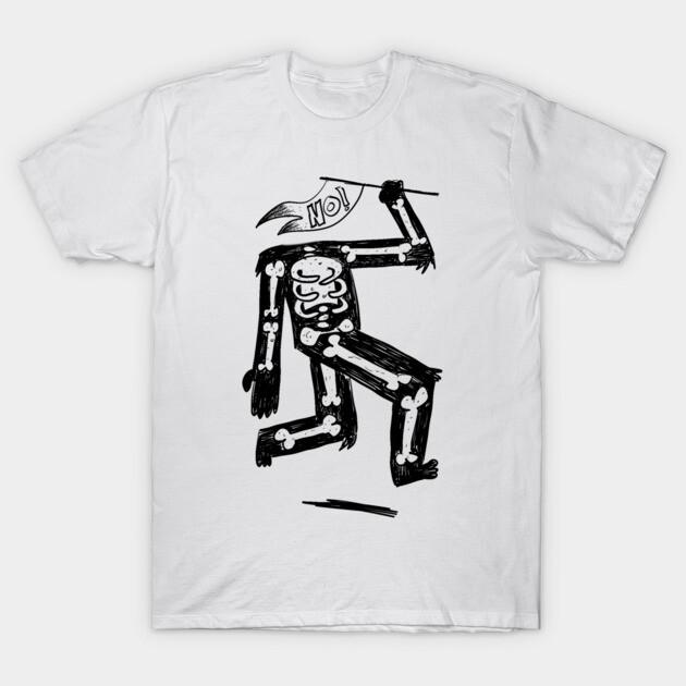 Asian Size Men Black Print T-shirt No! No-Cut Print Cotton Tshirt M
