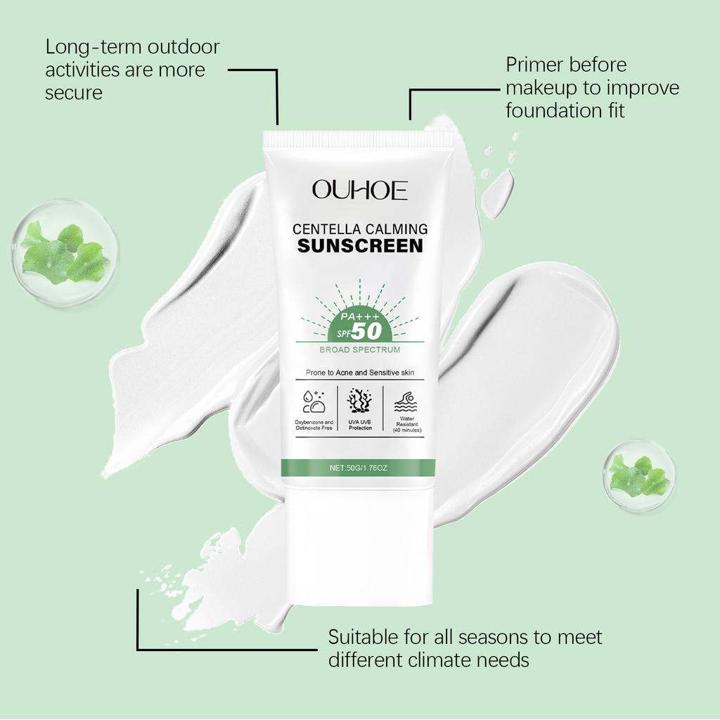SPF 50 Facial Sunscreen Anti Sunlight Defense UV Rays Improve Dry Prevent Sunburn Summer Waterproof Soothing Centella Sunscreen