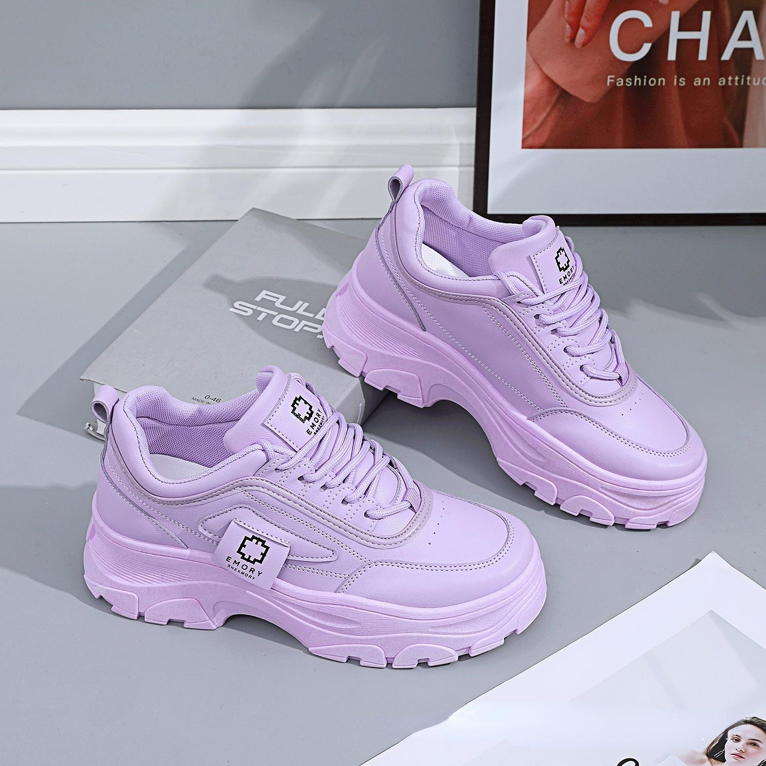 

Женская повседневная цветная обувь, женская новая весенняя модная высококачественная удобная вулканизированная обувь на шнуровке 38 фиолетовый