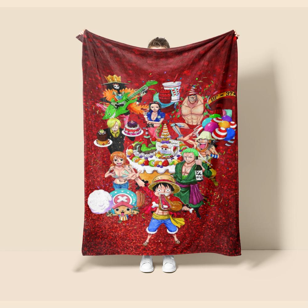 Flannel Thin Blanket. One Piece Anime Four Season Blanket.for Sofa,bed,living Rooms,travel Picnic Office Children Gifts