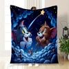 Tom & Jerry Kinder Cartoon Handy-Hintergründe HDDecke Flanell-Überwurf für Sofa, Bett, Reisen, Camping, Büro