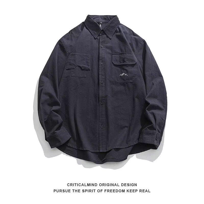 Spring and Autumn Cotton Long-Sleeved Shirt Workwear Retro Coat Mountain Casual Fashion Brand Ruan Handsome Shirt Men