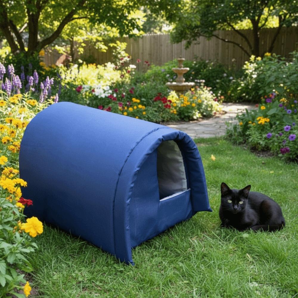 Refugio para Gatos de Exterior a Prueba de Viento Perrera Impermeable Casa para Gatos Duradera para Gatos Callejeros Perros