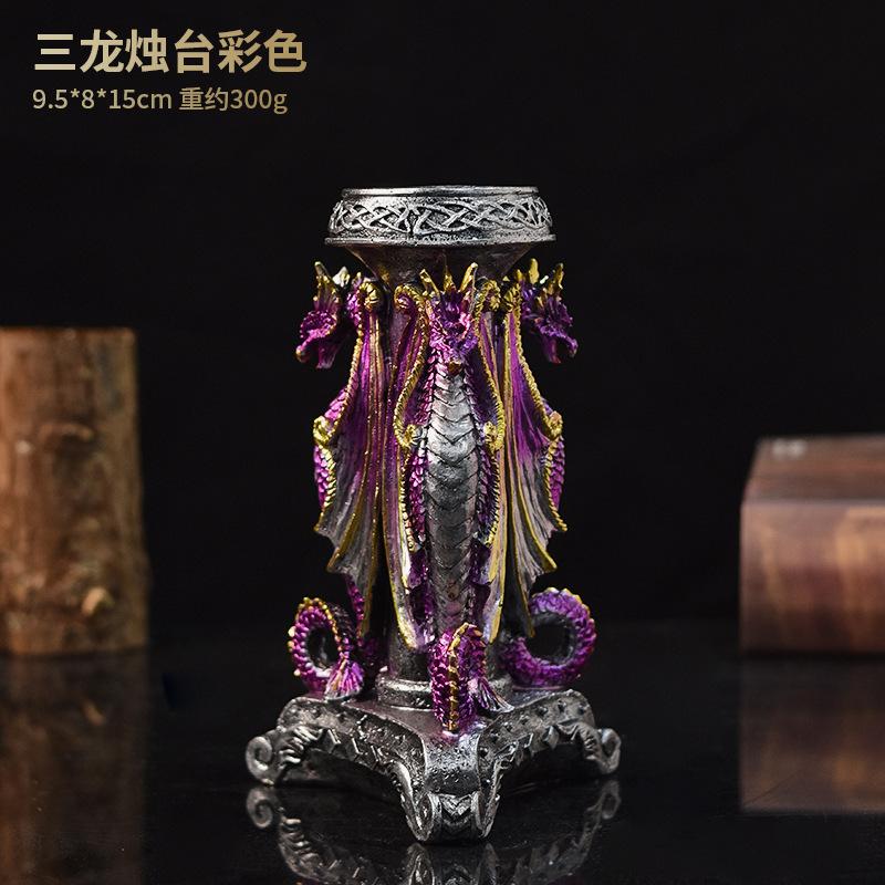 Retro Mythology Animal Statue Cerberus Dragon Griffin Ouroboros Skulls Resin Figurines Living Room Desktop Ornament Gift Toys