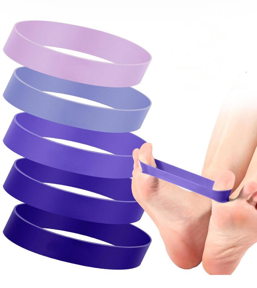 5-stufiges TPE Fuß-Widerstandsband-Set mit Aufbewahrungstasche Zehen-Übungsband für Plantarfasziitis Yoga Workout
