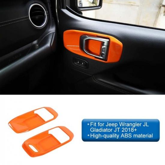 Orange Full Set Center Console Cover Trim Set For Jeep Wrangler JL Gladiator 18+