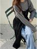 Korean Chic Lace See-Through Strappy Dress & Tie Cardigan - 2026 Spring/Summer Collection for Women