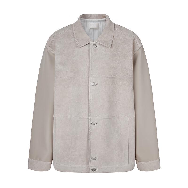 LESS 2025 Spring Lapel Loose Long Sleeve Leather Jacket