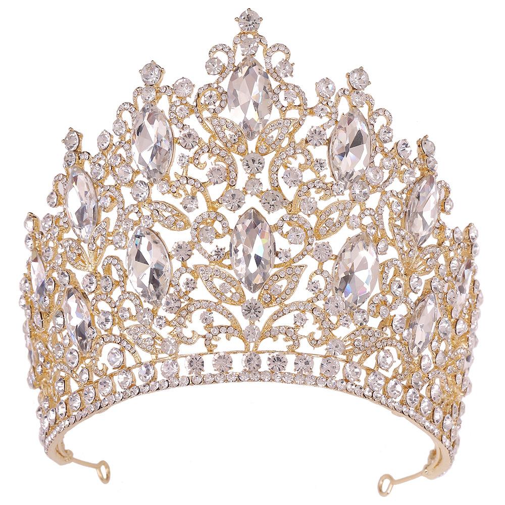 DIEZI New Arrival Princess Big Crystal Crown For Women Wedding Bridal Bride Luxury Elegant Queen Tiara Crown Hair Accessories