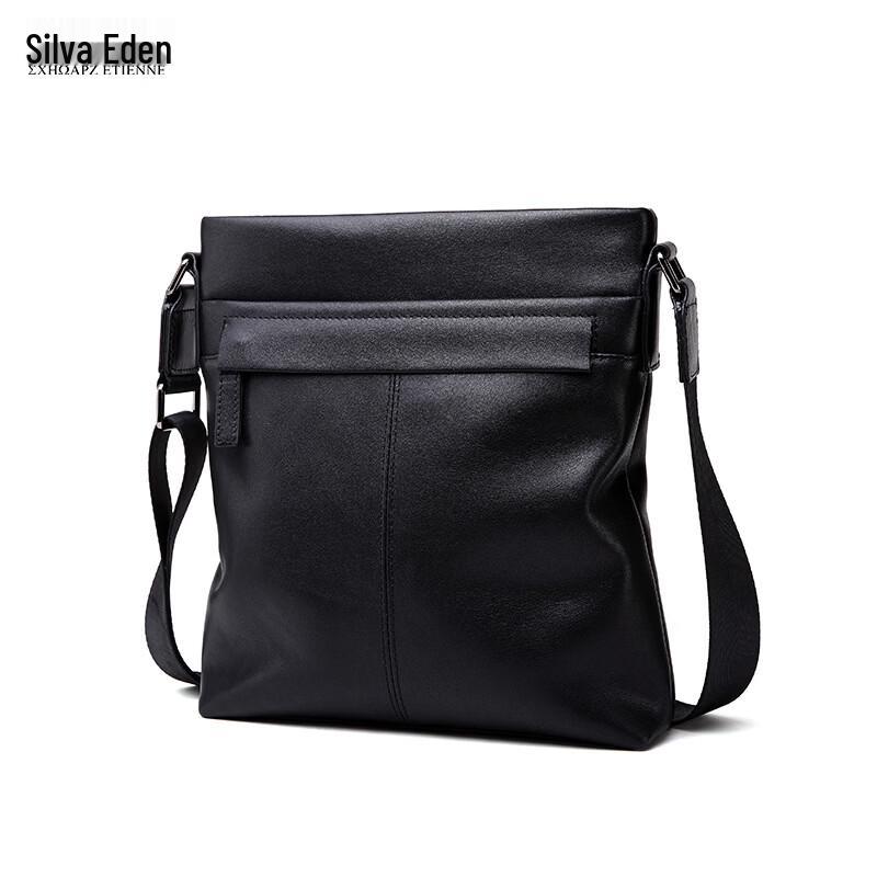 SCHWARZETIENNE Men s Genuine Leather Shoulder Bag 8 inch