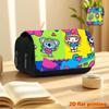 Sanrio Sports Theme 2D Printed Double-Layer Flip-Top Black Pencil Case - Back-to-School Essential Pencil Box, Daily Multifunctional Makeup Bag, Large-