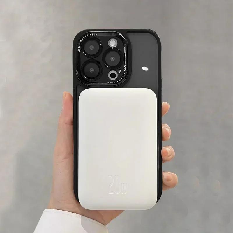 Luxury Clear Magsafe Case for iPhone 16 15 14 13 12 11 Pro Max Plus Magnetic Wireless Charging Lens Protection Shockproof Cover