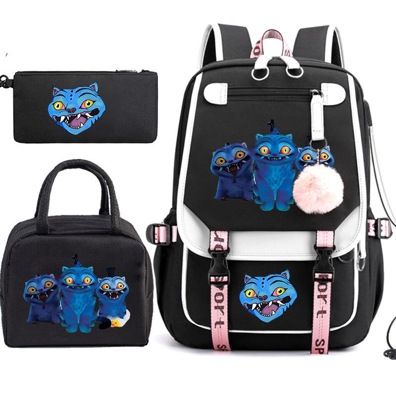 Hexenjäger Huntrx Campus Schultasche Mittel- und Oberschüler Lunchtasche Federmäppchen Rucksack 3-in-1 0724