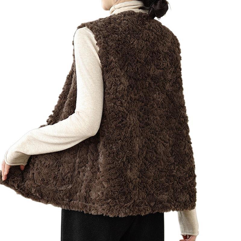 Autumn and winter vest women's new outer wear lamb fur coat women's vest vest warm base