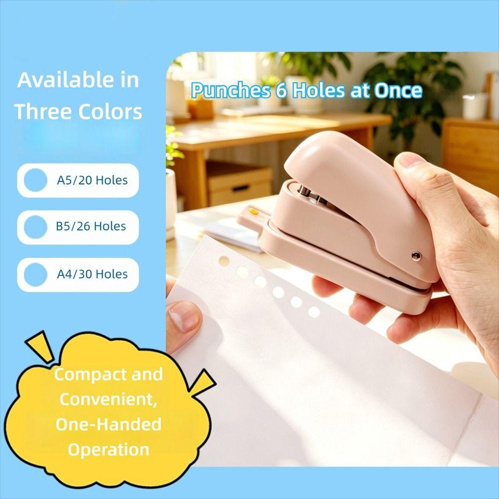 Labor-Saving 6-Hole Puncher Loose-Leaf Hole Punch Machine New Hole Puncher  A5/B5/A4 Notebooks