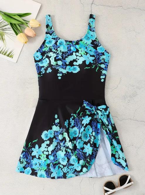 

Swimsuit female sexy one-piece printed skirt thin meat-covering suspender swimsuit female S