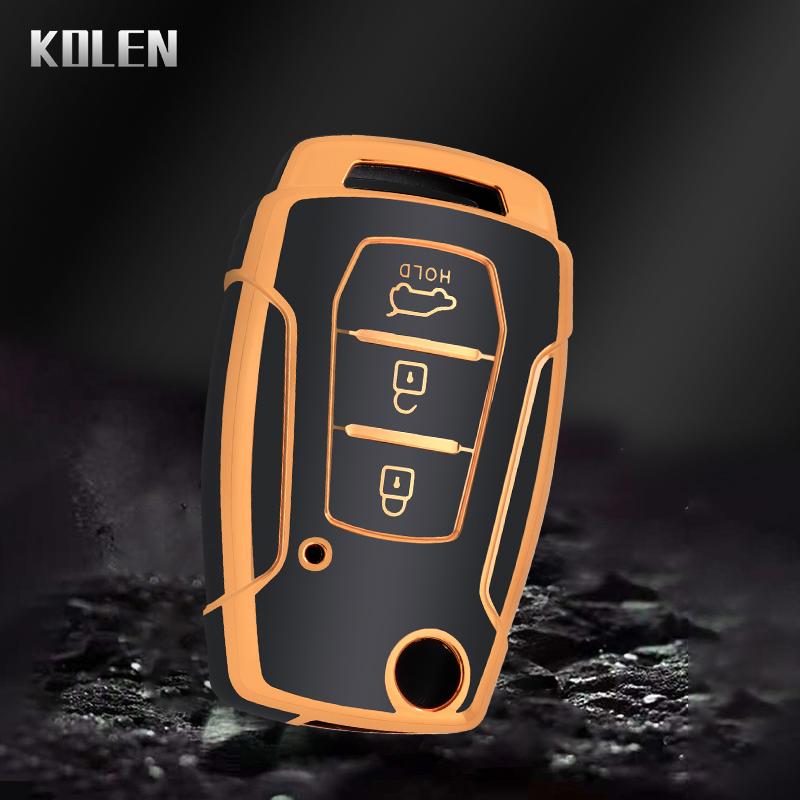 Tpu Car Flip Key Cover Case Shell Fob For Ssangyong Kyron 2 Sanka Actyon Korando Tivoli Rexton Keyless Protector Holder Keychain