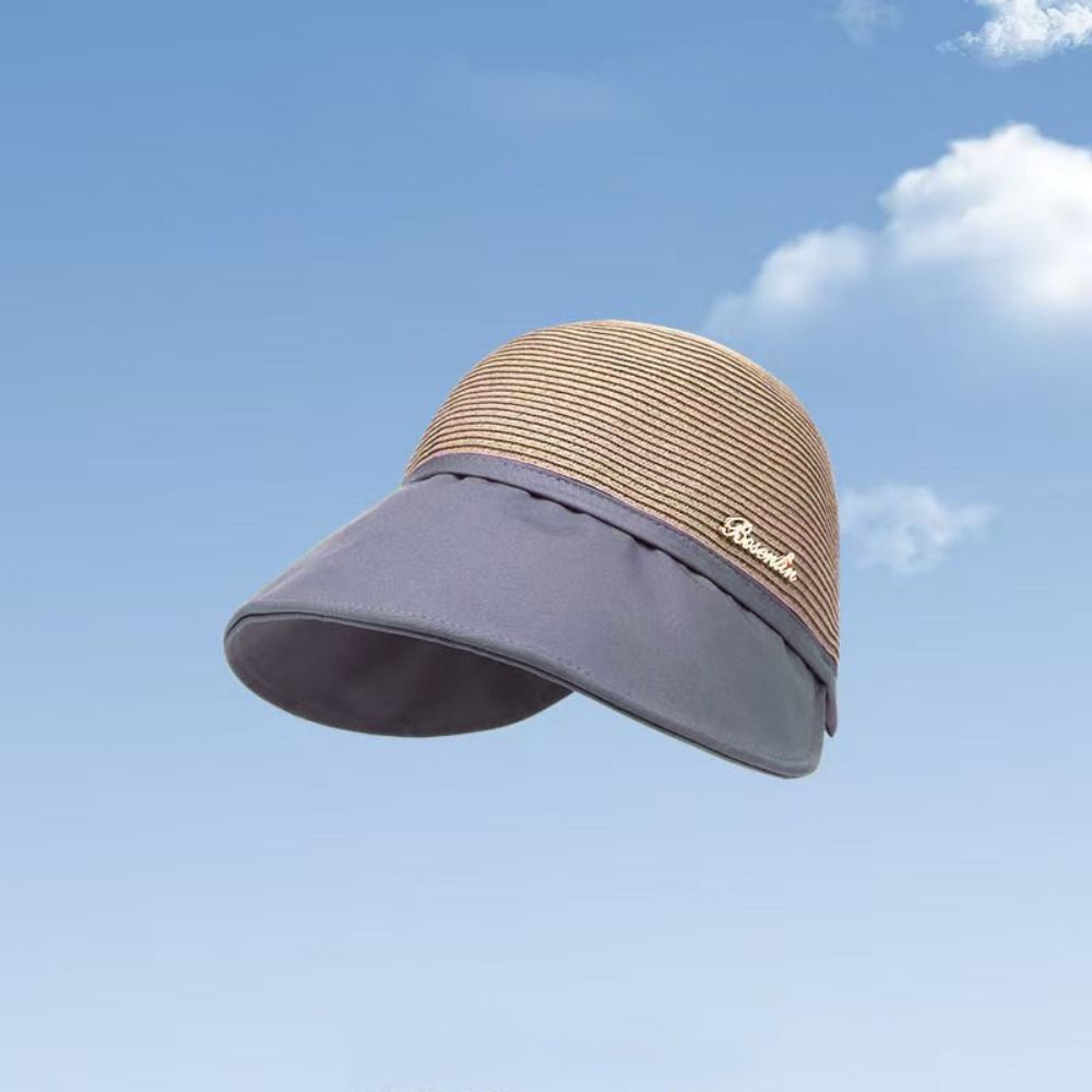 Solid Color Sunshade Cap Wide Brim Bucket Sunhat Simple Fisherman Cap  Camping