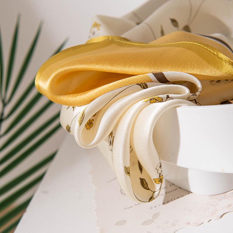 53*53CM 100% morušový hedvábný čtvercový šátek Olejomalba Luxusní šátky Šátek na opalování Šátek Nákrčník Dárek