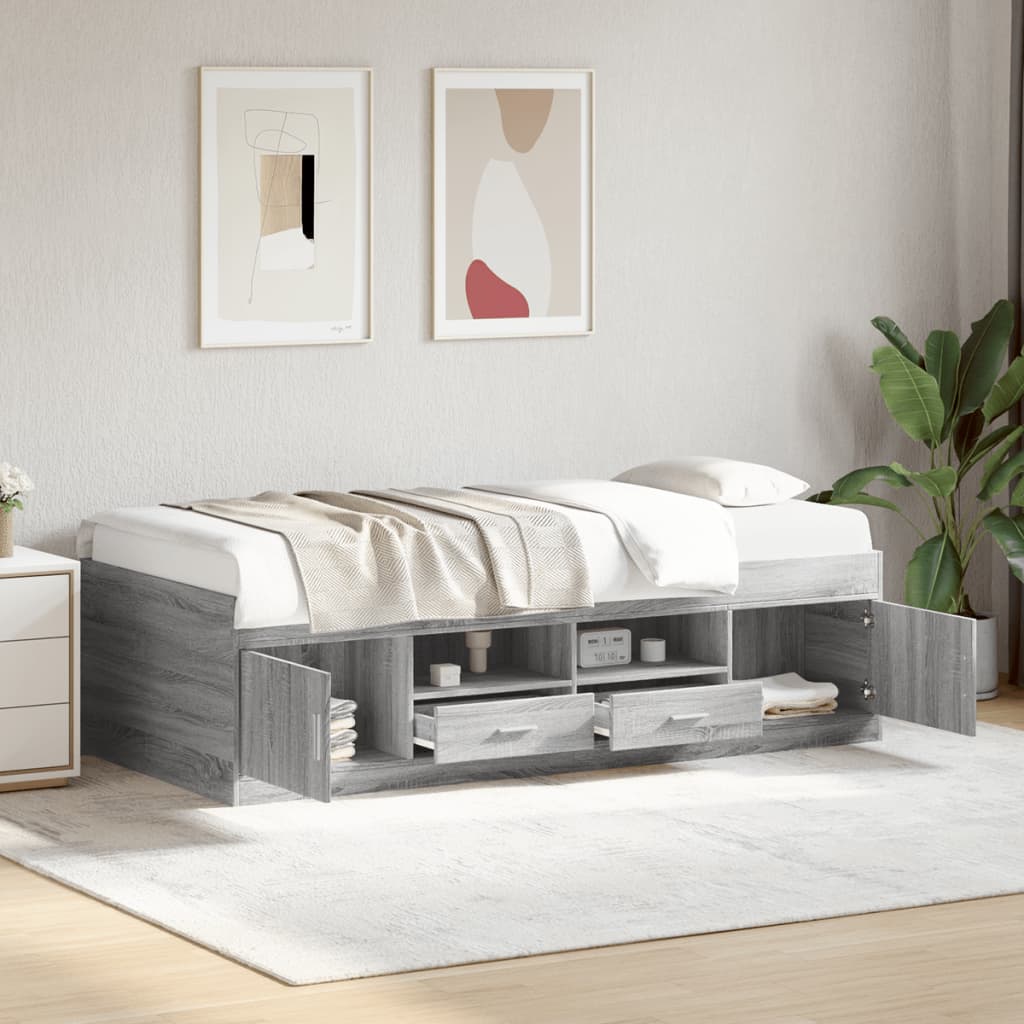 Daybed with Drawers Without Mattress Gray Sonoma 75x190 cm