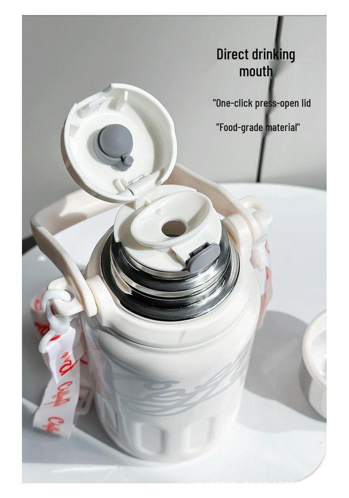 Large Capacity Stainless Steel Insulated Cold Cup with Straw - Outdoor Ice Cooler Cup for Car