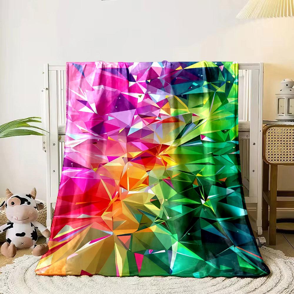 

Geometric pattern with vibrant, colorful, faceted gradient triangles. for all seasons blanket lunch break throw gift 80cm x 120cm