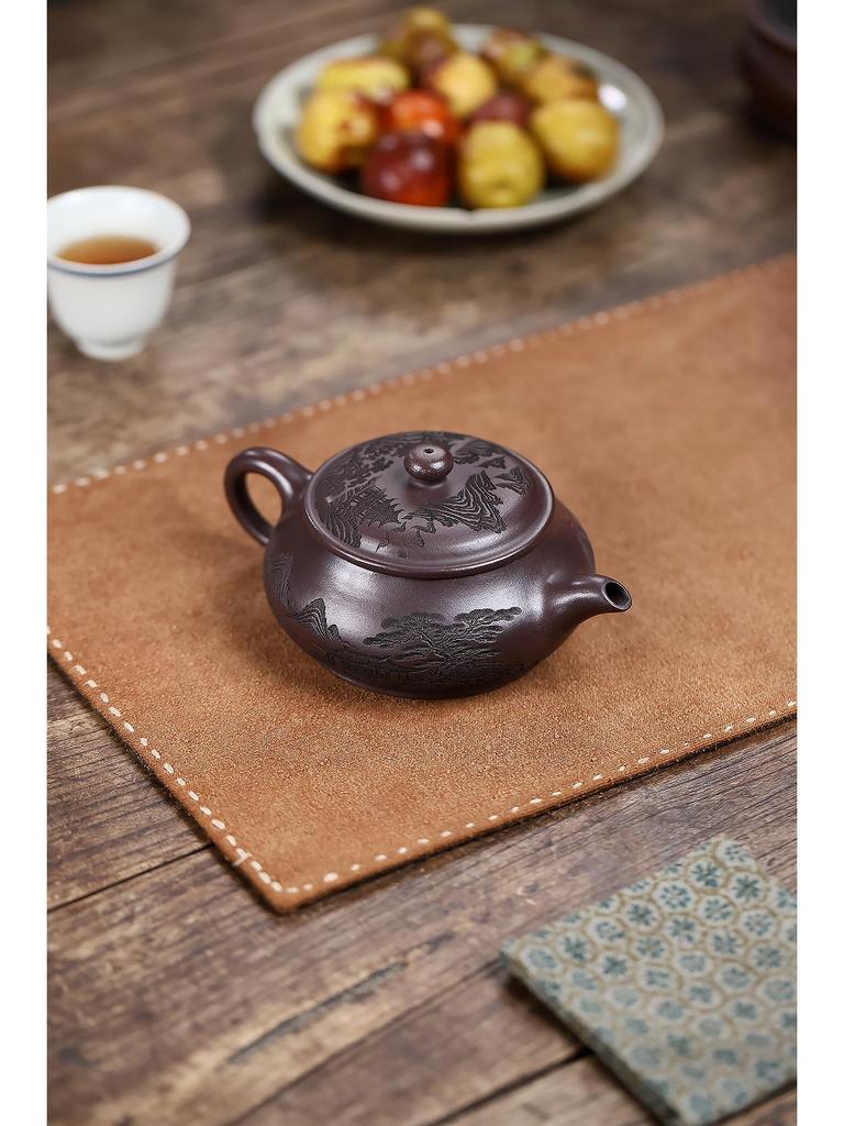 Minglu Yixing Zisha Teapot - Handmade Original Ore Yellow Clay by Famous Artist. Exquisite and Elegant Utensil.