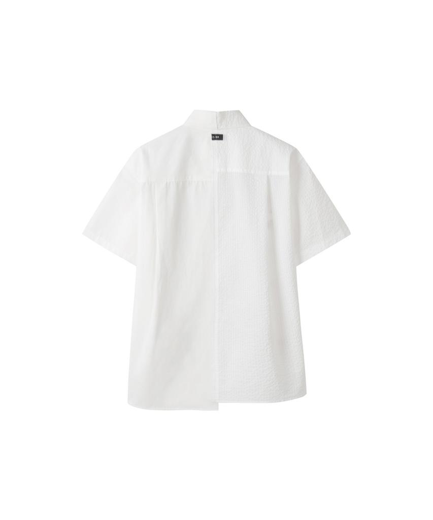 RECODE Split Short Sleeve Seersucker Shirt Rksam26614Whx