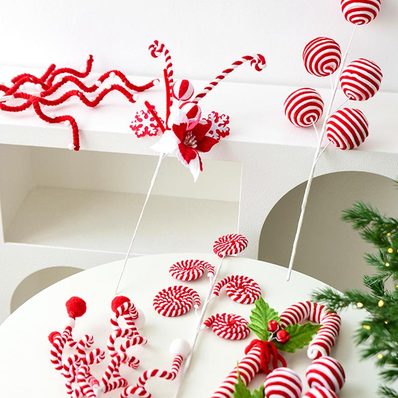 1 Stück Polyester Festival Dekoration Lutscher Weihnachten Weihnachtskugel Exquisite Weihnachtsbaumschmuck Twist-Stab Wirbelnd