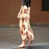 Lansere 2026 Summer Begonia Print High-Waist Fishtail Skirt