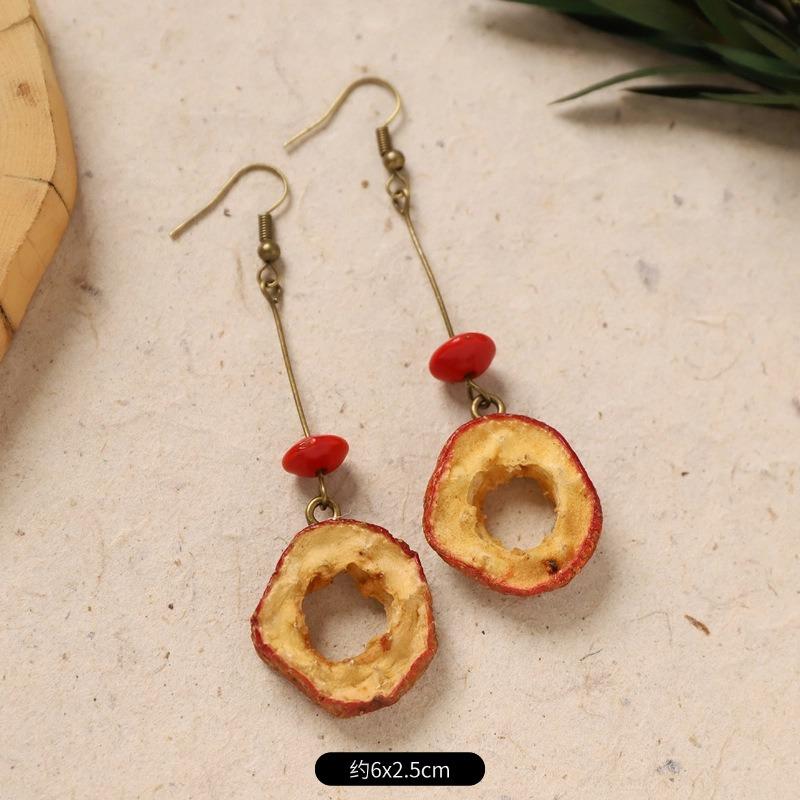 Original Design Traditional Chinese Medicine Plant Earrings Retro Literature Natural Fruit Handmade Long Earrings Women